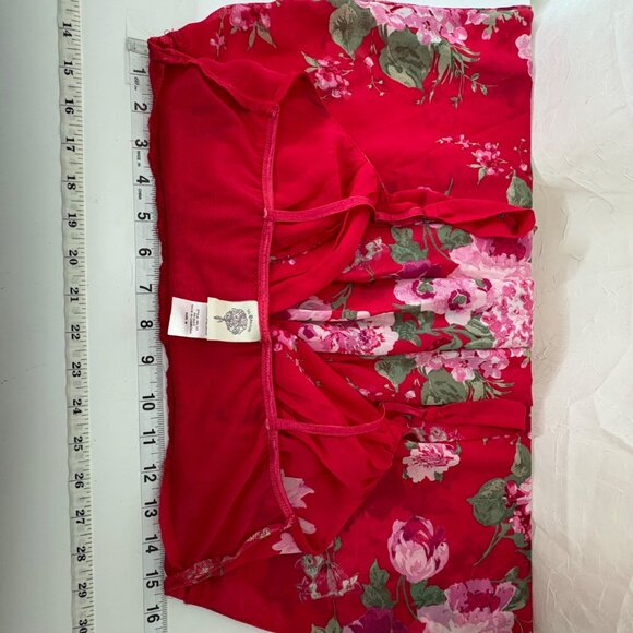9Os Y2K Babydoll Slip Dress Women’s M Sheer Mini Red Floral Fairy Whimsigoth - Picture 13 of 14